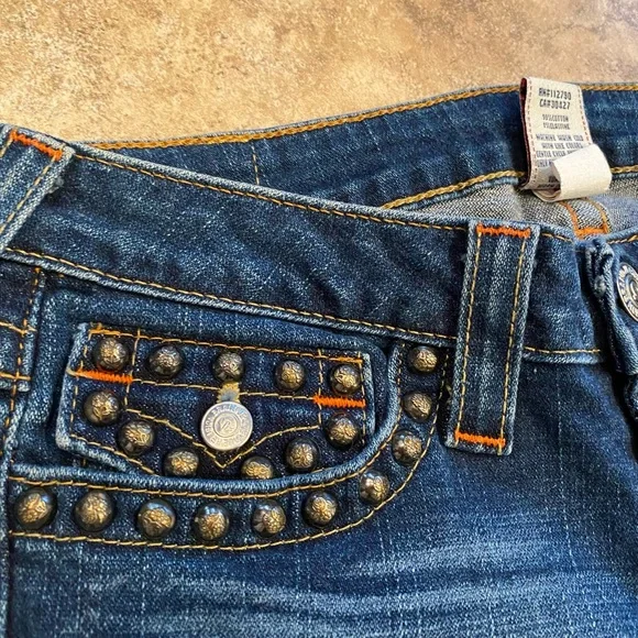 True Religion Womens Jeans Flare Size 27 Studded JOEY - Picture 3 of 6
